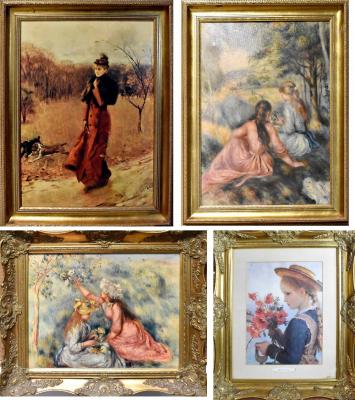 Four colour lithographs of Impressionist portraits of ladies, largest 67 x 49cm, framed (4).