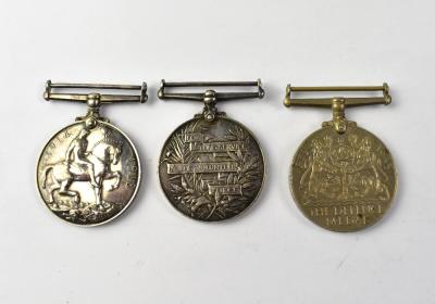 A WWI War Medal awarded to PTE W. Wych RAMC No.154187, an Edward VII Long Service in the Volunteer Force Medal, awarded to Corporal W. Wych 4th Volunteer Battalion Manchester Regiment No.5093, also a WWII Defence Medal (3).